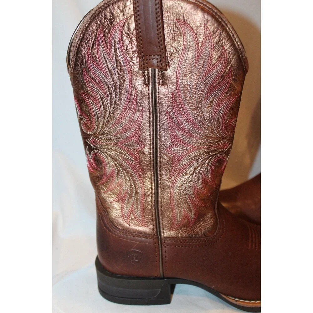 ARIAT WOMEN'S SENA LEATHER TALL COWBOY BOOTS SIENNA SADDLE RUSTY RED SZ 7B